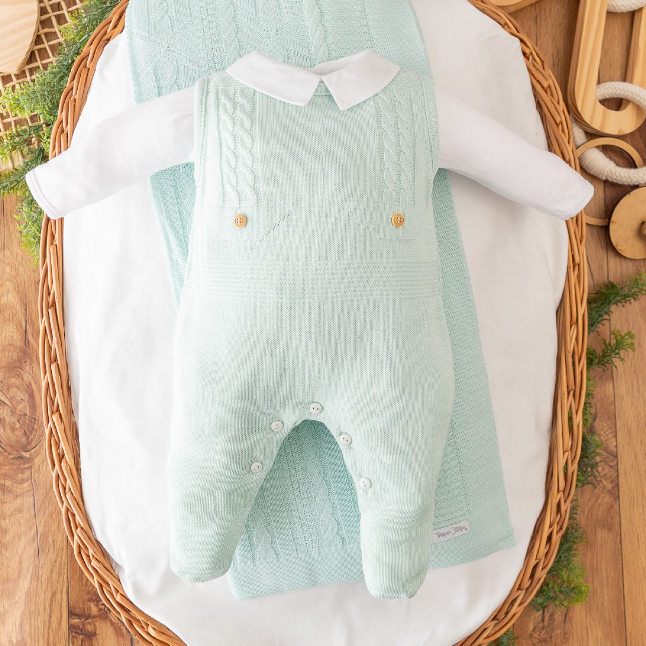 Saída de Maternidade Barquinho - Verde Água